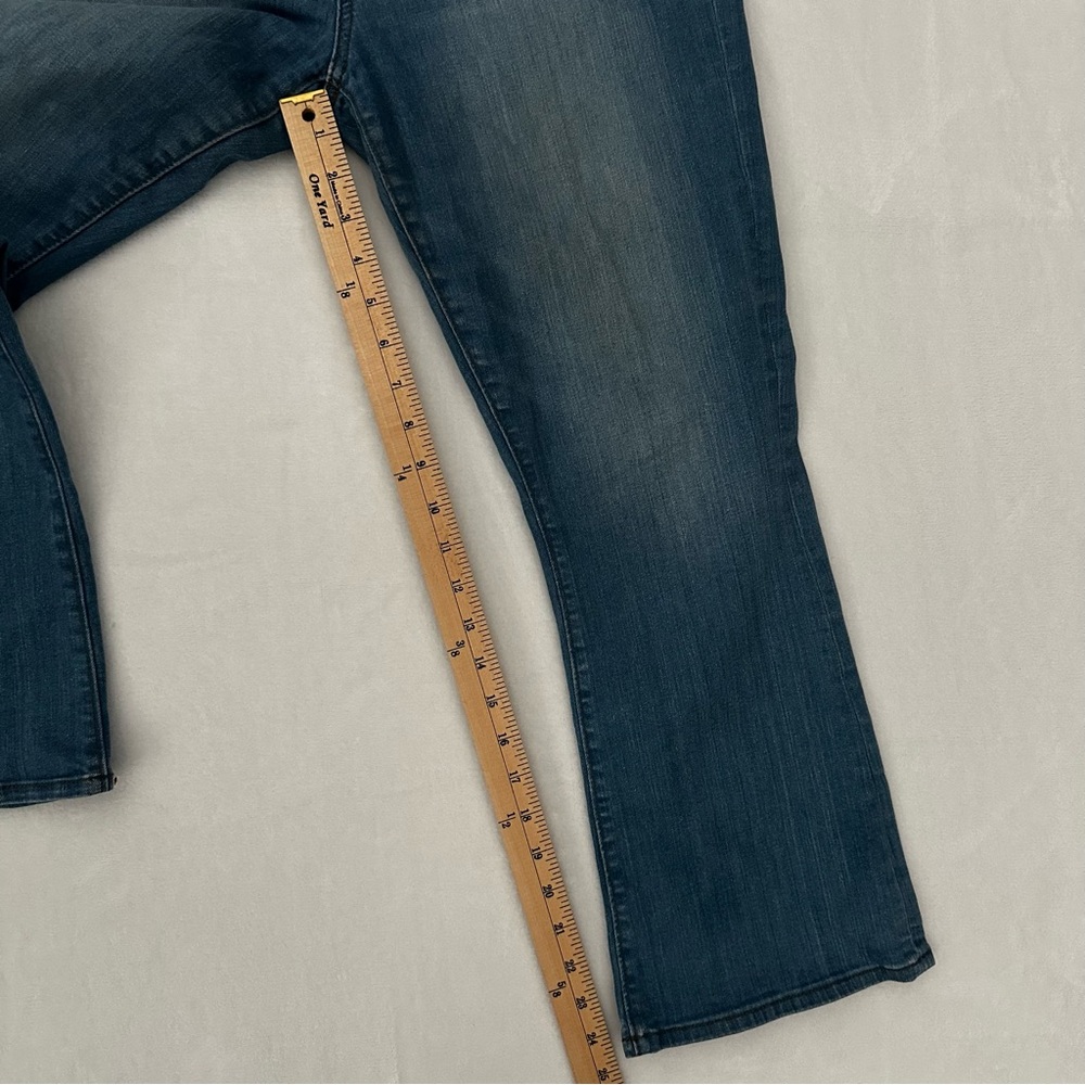 LOFT The Kick Crop Jeans Womens 29/8 Blue Denim Button Fly Cropped Flare - Picture 9 of 11
